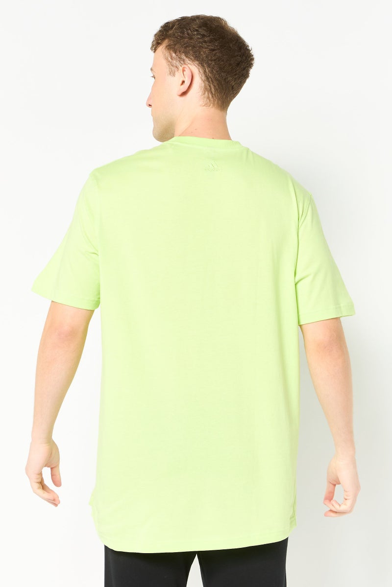 Adidas Men Sportswear Fit Short Sleeve Outdoor T-Shirt, Lime Green - Image 2